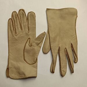 Vintage Women's Genuine Deerskin Handstitched Gloves Size 6 1/2